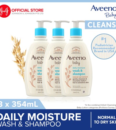 【3包】Aveeno婴儿沐浴露和洗发水每日保湿354ml 【3包】Aveeno婴儿沐浴露和洗发水每日保湿354ml