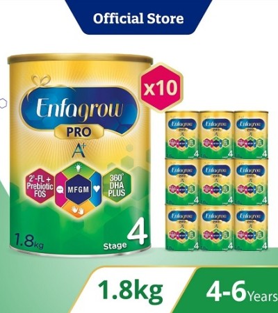 【10包】Enfagrow Pro A+第4阶段1.8kg儿童(4-6Y) 【10包】Enfagrow Pro A+第4阶段1.8kg儿童(4-6Y)